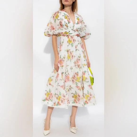 Zimmermann | Dresses | Zimmermann Floral Midi Dress | Poshmark